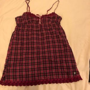 aerie red checkered cami